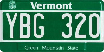 VT license plate YBG320