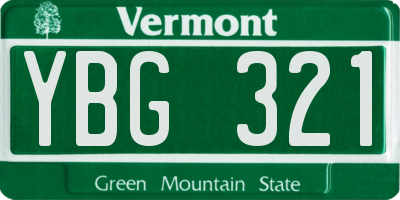 VT license plate YBG321