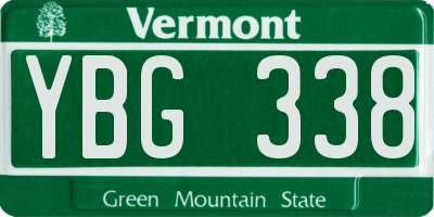 VT license plate YBG338