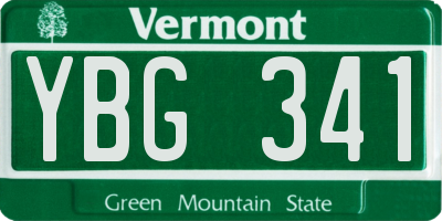 VT license plate YBG341