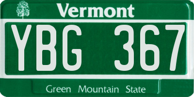 VT license plate YBG367