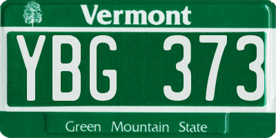 VT license plate YBG373