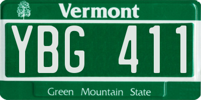 VT license plate YBG411
