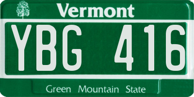VT license plate YBG416