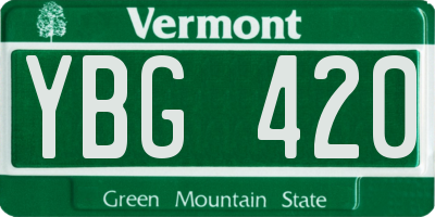 VT license plate YBG420