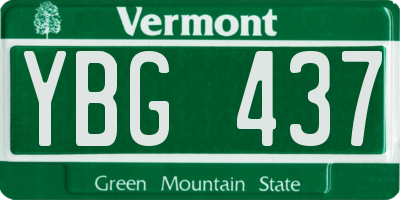 VT license plate YBG437
