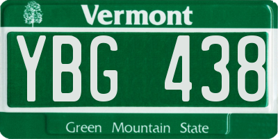 VT license plate YBG438