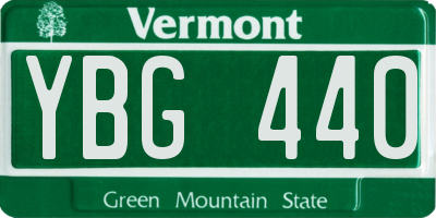 VT license plate YBG440