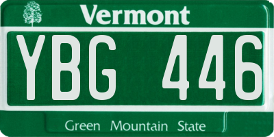 VT license plate YBG446