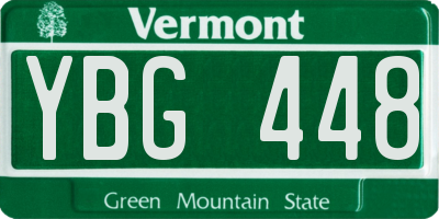 VT license plate YBG448