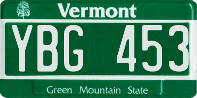 VT license plate YBG453