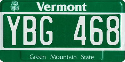 VT license plate YBG468