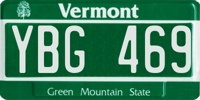 VT license plate YBG469