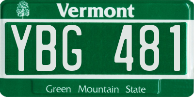 VT license plate YBG481