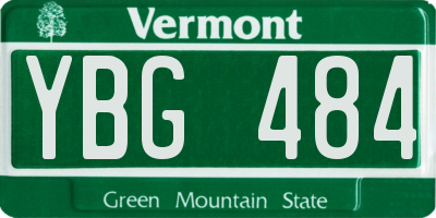 VT license plate YBG484