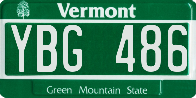 VT license plate YBG486