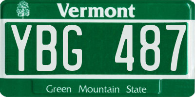 VT license plate YBG487