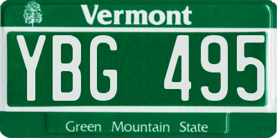 VT license plate YBG495