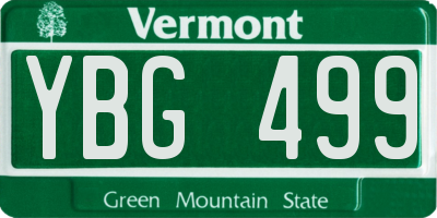 VT license plate YBG499