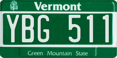 VT license plate YBG511