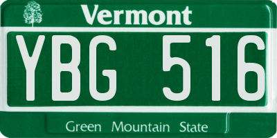 VT license plate YBG516