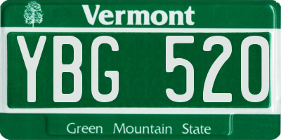 VT license plate YBG520