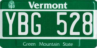 VT license plate YBG528