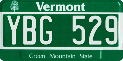 VT license plate YBG529