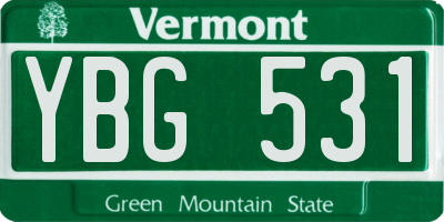 VT license plate YBG531