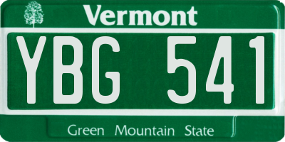 VT license plate YBG541
