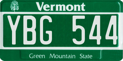 VT license plate YBG544