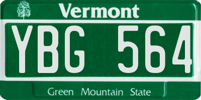 VT license plate YBG564