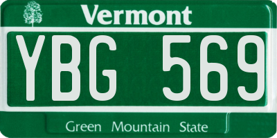 VT license plate YBG569