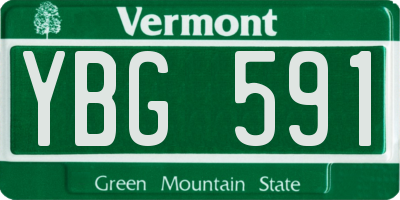 VT license plate YBG591
