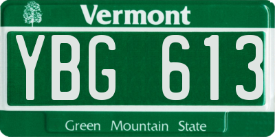 VT license plate YBG613