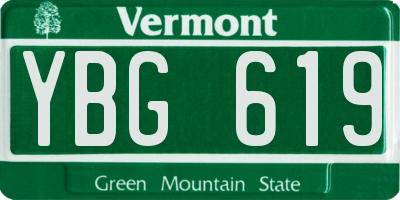 VT license plate YBG619
