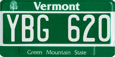 VT license plate YBG620