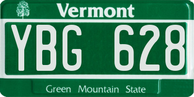 VT license plate YBG628