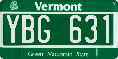 VT license plate YBG631