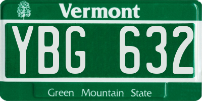 VT license plate YBG632