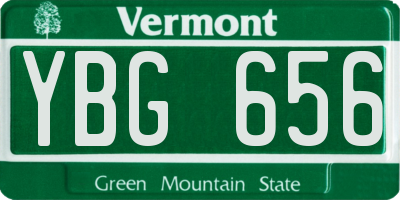 VT license plate YBG656