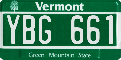 VT license plate YBG661