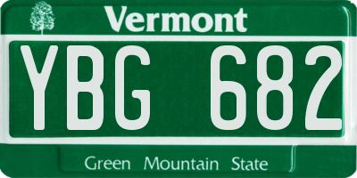 VT license plate YBG682