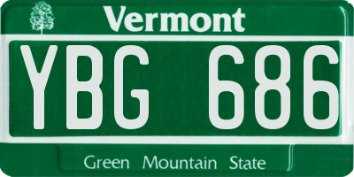 VT license plate YBG686