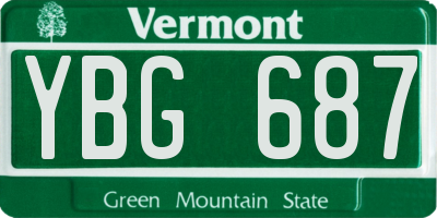 VT license plate YBG687