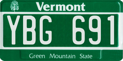 VT license plate YBG691