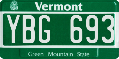 VT license plate YBG693
