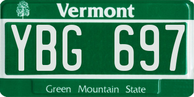 VT license plate YBG697