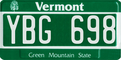 VT license plate YBG698