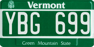 VT license plate YBG699